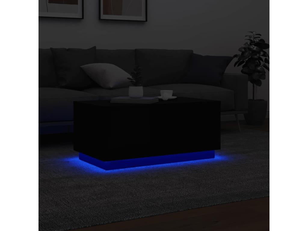 Tavolino con luci LED Maisonpuretopères, nero, 90x50x40 cm, 99880HNJC