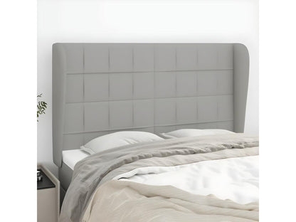 Testiera con ali, grigio chiaro, 147x23x118/128 cm, tessuto, 14864BHBO