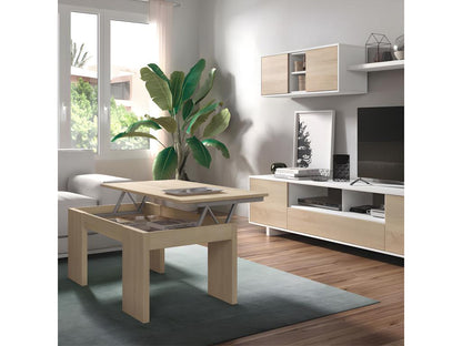 Tavolino da caffè con piano sollevabile, rovere chiaro - Maisonpuretop - L 100 x P 50 x A 43/54 cm 08029LDRD