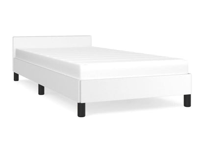 Struttura letto con testiera, materasso non incluso, bianco, 100x200 cm, 73015BOFH