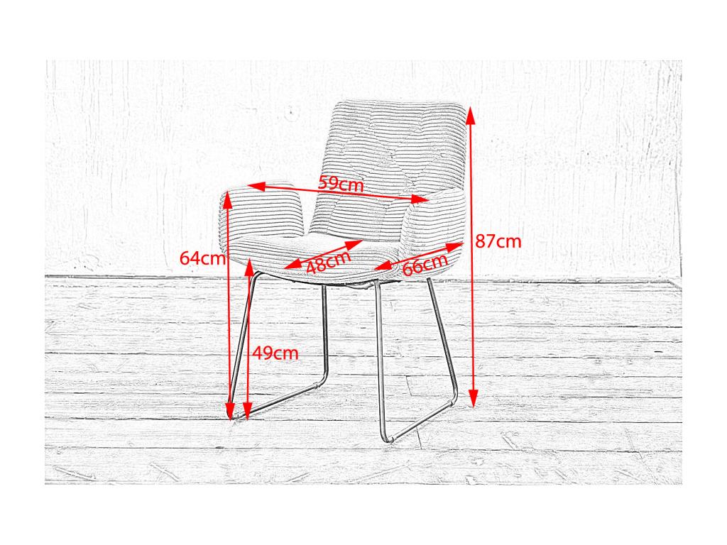 Sedia - velluto a coste bianco - Artvivrestore 66224QPFO