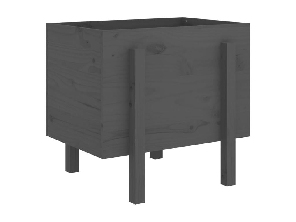 Fioriera grigia 62x50x57 cm in legno massello di pino 34909QRPJ