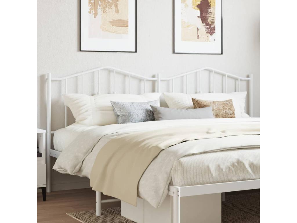 Testiera in metallo bianco 193cm 27380OBGB