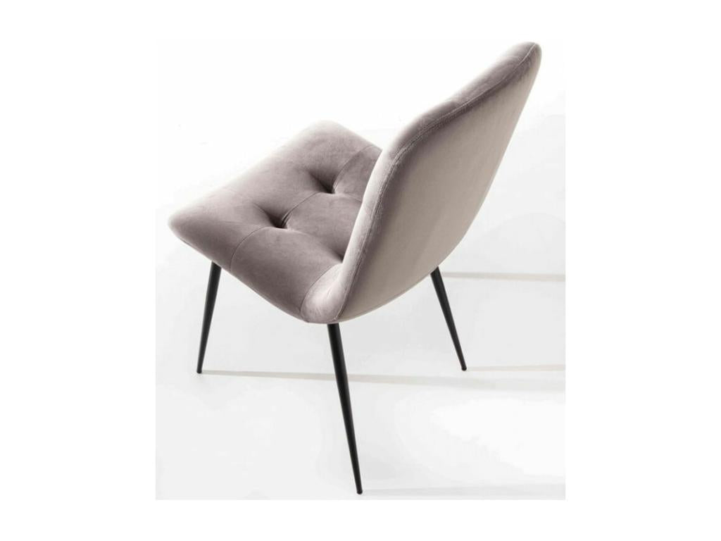 Sedie di design Maisonpuretop in velluto capitonné e metallo nero - Set da 4 - Azzurro cielo 95375LISS