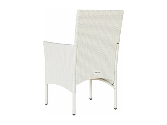 Sedie da giardino con cuscini, set da 2, resina intrecciata bianca, 87148JNVF