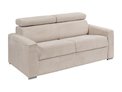 Divano letto convertibile express 3 posti in velluto a coste beige - Maisonpuretop zona notte 140 cm di larghezza - materasso 14 cm - Maisonpuretop 25445WSUP