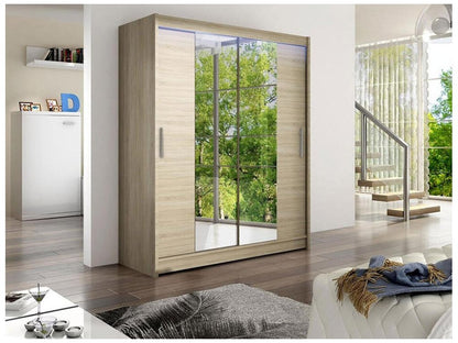 Maisonpuretop 132 Armadio in rovere 200x150x58cm Ante scorrevoli 86732TOVF