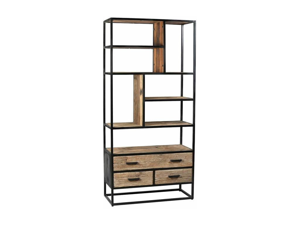 Artvivrestore - Scaffale a 3 cassetti in teak riciclato e metallo 29360SHFV