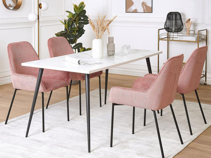 Set di 2 sedie da pranzo in velluto a coste Maisonpuretop, rosa 89162FLTV
