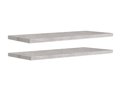 Mensole da parete sospese, 2 pezzi, grigio cemento, 100x23,5x3,8 cm, MDF, 22847SBZE