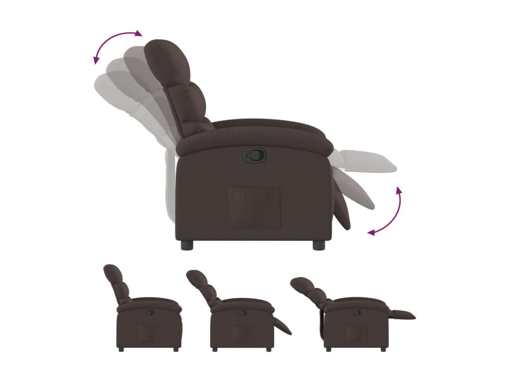 Poltrona reclinabile in tessuto marrone scuro 37545BWBH