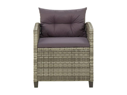 Sedia da giardino con cuscini, Resina intrecciata grigia, 42405GANE