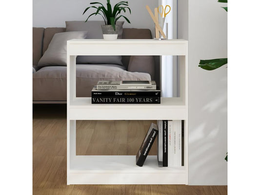 Libreria/Pareti divisorie bianche 60x30x71,5 cm in legno massello di pino 30415TVQM