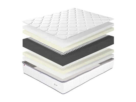 Artvivrestore Set materasso 140x200 cm, rete a doghe bianca da 20 cm, 2 cuscini, piumone 17249TPYF