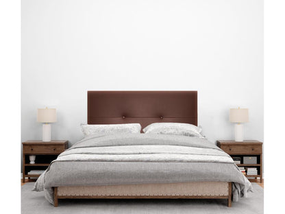 Testiera in similpelle Maisonpuretop con bottoni 105x105cm con gambe per letti da 105cm - Cioccolato 30360VZWO