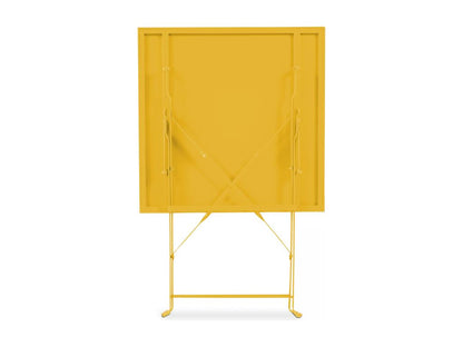 Tavolo da giardino pieghevole da bistrot in acciaio giallo 50421ZMVP