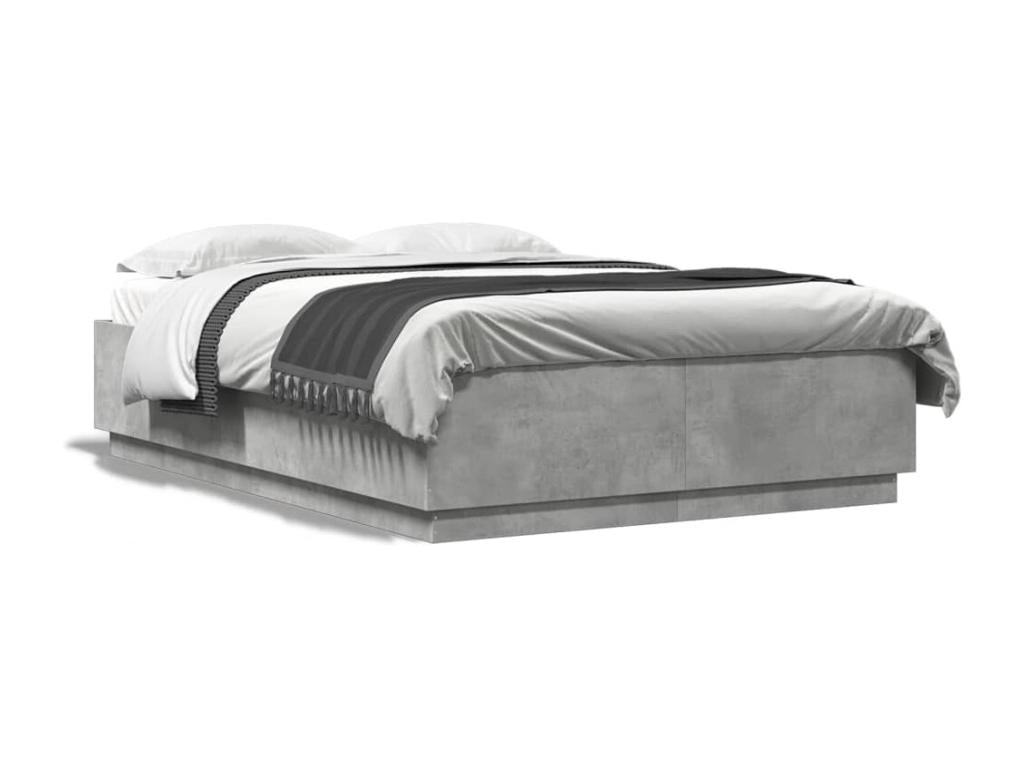 Struttura letto con LED Maisonpuretopères, grigio cemento, 140x200 cm, 72344UEHM