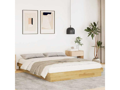 Struttura letto senza materasso 135x190 cm in legno massello di rovere 62664QSZC